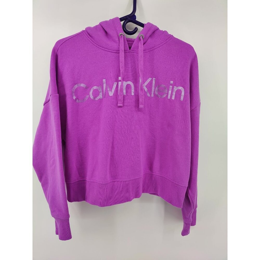 Clavin Klein Jeans Cropped Purple Hoodie Size L